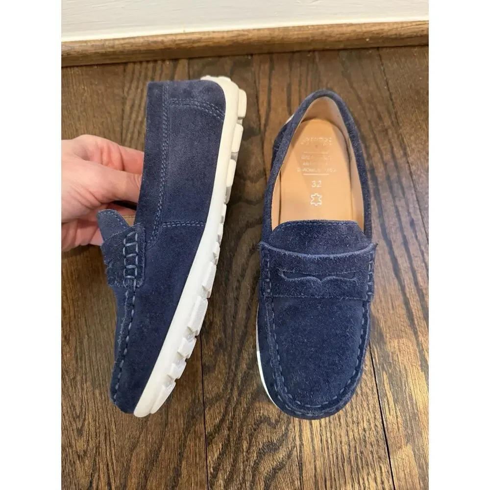 Geox Kids Navy Blue Suede Loafers Driving Mocs US Size 1 Youth